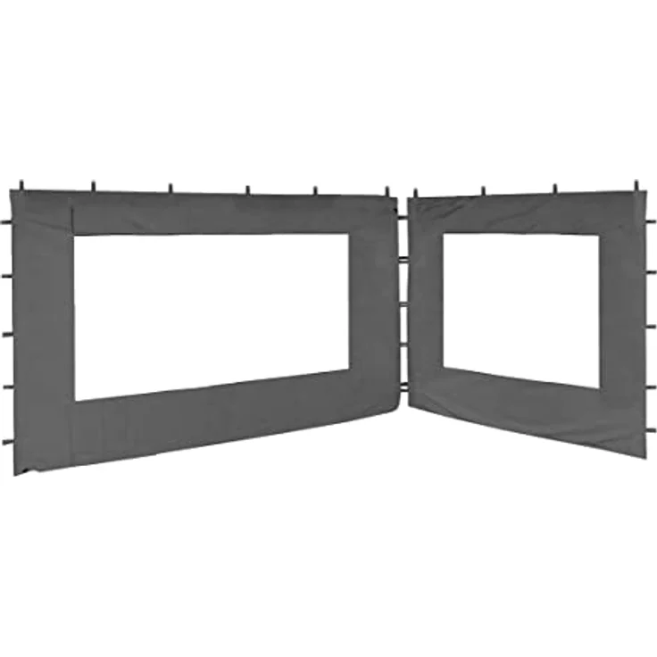 Quick Star Pavillonseitenteil Nizza, 250x190 cm, graues Polyester mit PE-Fenster, für Antik Pavillon 3x4 Meter – Bild 1