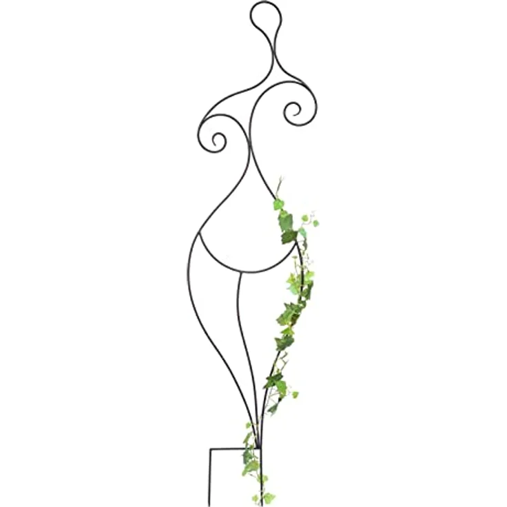 DanDiBo Design Rankhilfe Metall Rankgitter 140 cm Schwarz Frau Lora Kletterhilfe Bodenstecker Blumenhalter Ranksäule – Bild 5