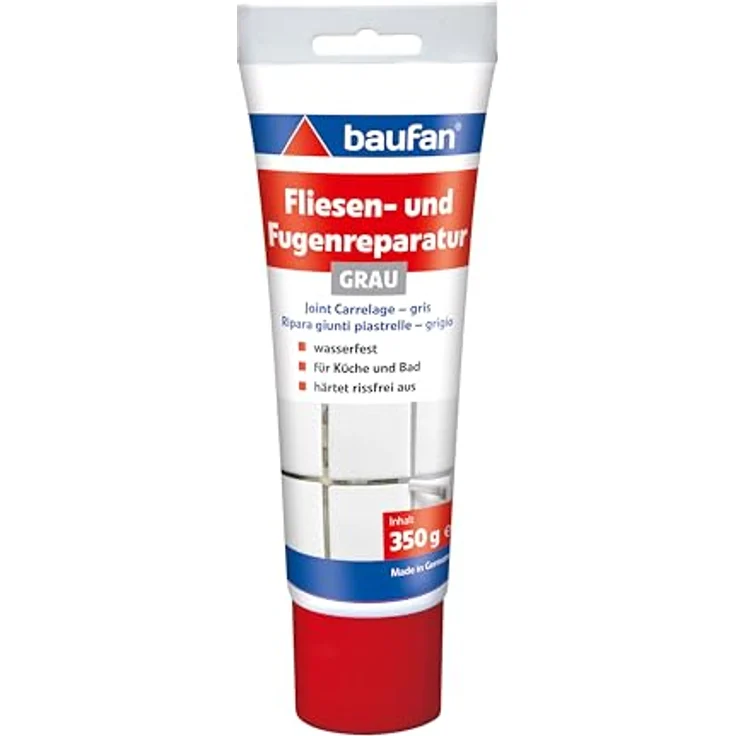 baufan® Fugenmörtel Fliesen- & Fugenreparatur Weiß, 350g wasserfeste Spachtelmasse für rissefreie Reparaturen in Küche & Bad – Bild 1