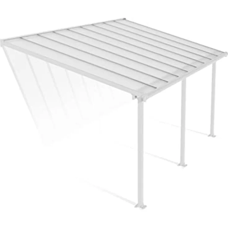 Canopia by Palram Terrassenüberdachung Alu Olympia 3X5.46 Polycarbonat Hohlkammerplatten Pergola 546 x 295 cm Weiss zur Überdachung ihrer Terrasse