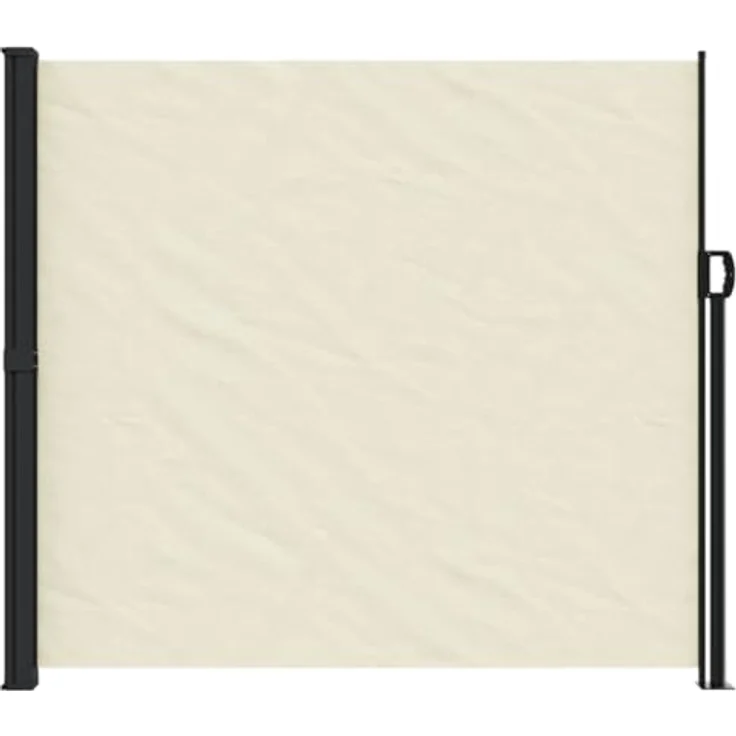 vidaXL Seitenmarkise, Wandmarkise mit PU-Beschichtung, Sichtschutz für Balkon Terrasse Garten, Windschutz Markise, Ausziehbar Creme Polyester – Bild 3