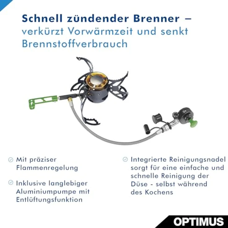 Optimus Nova, Multifuel Campingkocher mit patentiertem Brenner und kompakter Aufbewahrungstasche – Bild 3