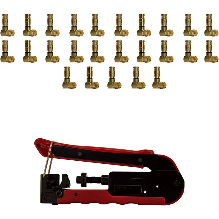 SCHMIDT security tools Zangenset XCon G1-90, 25x F-Kompressionsstecker und 1x Kompressionszange, Gold