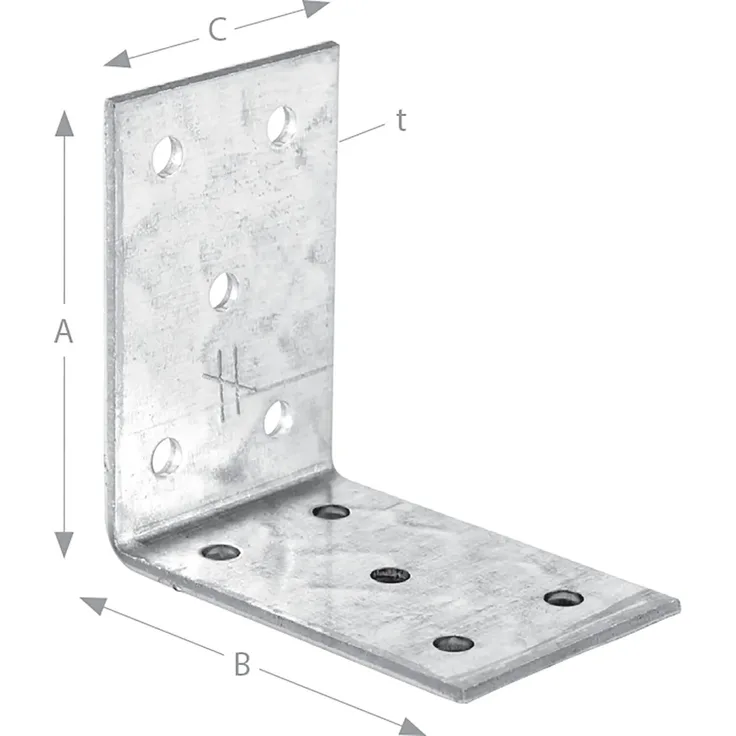 SIMPSON Winkelverbinder ANP 40x60x2,5x60 mm, Stahl feuerverzinkt für Holzanschlüsse, mit europäischer technischer Bewertung (ETA 06/0106)