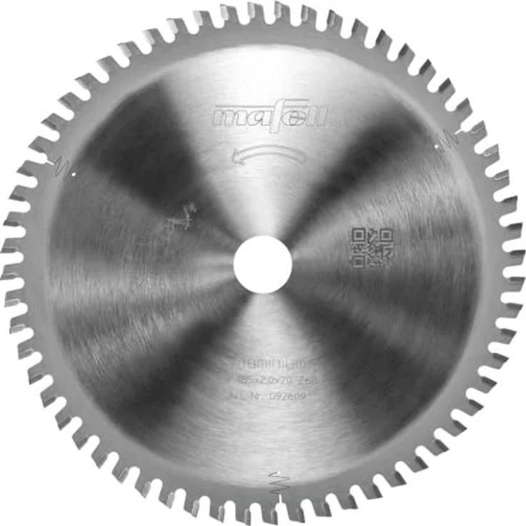 Mafell Sägeblatt KSB-AL185 185x1,4-2,0x20mm Z60 Akku Handkreissäge 092609, Aluminium, 60 Zähne, für winklige und saubere Sägeschnitte – Bild 1