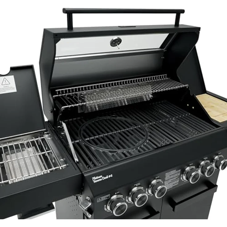 TAINO PLATINUM YAMARA DARK 4+2 Gasgrill Stahl 4 Brenner Keramik Sear-Burner Keramik Backburner Piezo-Zündung Grillrost Gusseisen – Bild 2
