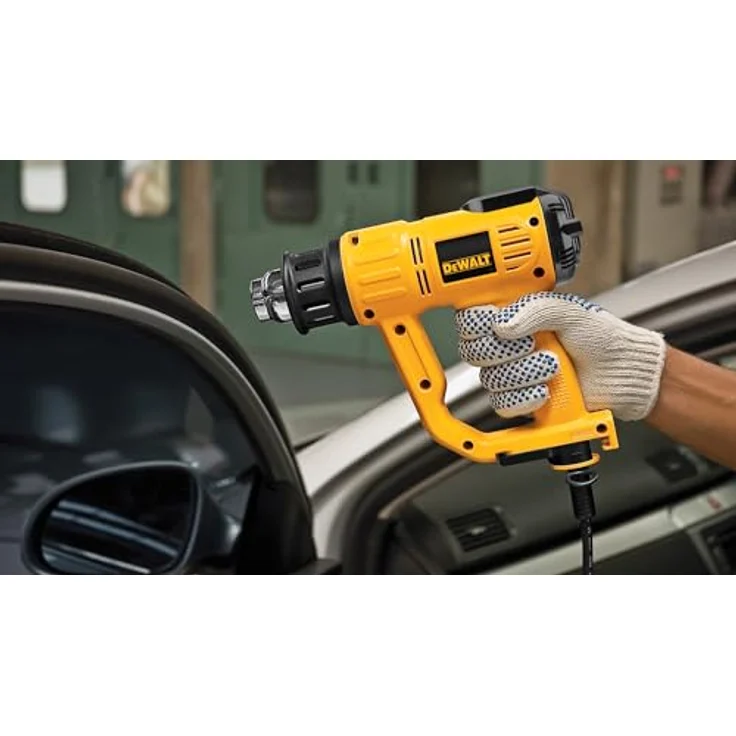 DeWalt 2.000 Watt Heißluftpistole - Heißluftgebläse (50 - 600°c Betriebstemperatur, Luftdurchsatz 650 l-min, mit Überlastschutz, auch im Stationärbetrieb einsetzbar, inkl. Konusdüse und Punktdüse), D26414 – Bild 4