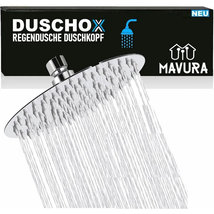 MAVURA Regenduschkopf DUSCHOX Edelstahl Brausekopf XXL, rund, silber
