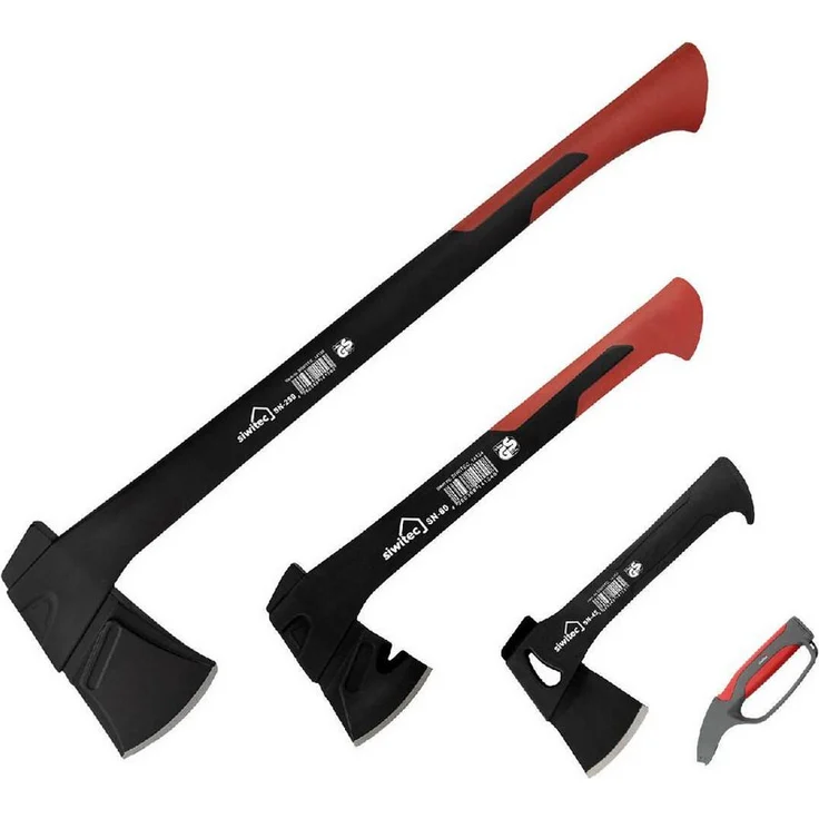 siwitec Axt Bundle mit SN-80 Universalaxt und SN-250 Spaltaxt, inkl. Schutz und optionalem 4-in-1 Schärfer, (Packung, wahlweise mit oder ohne Messerschärfer erhältlich) – Bild 1