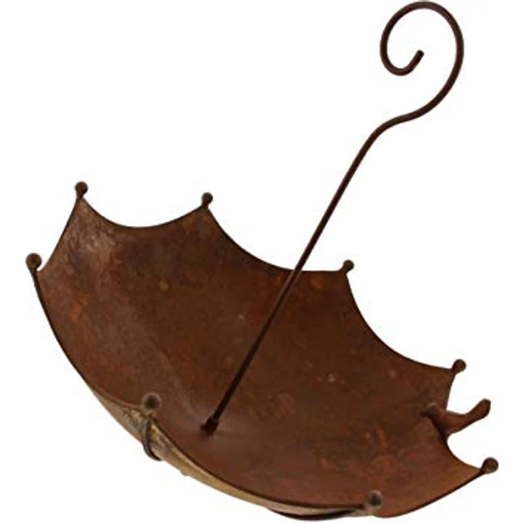 Vogeltränke Schirm, Metall in Trendiger Rostoptik – Bild 2