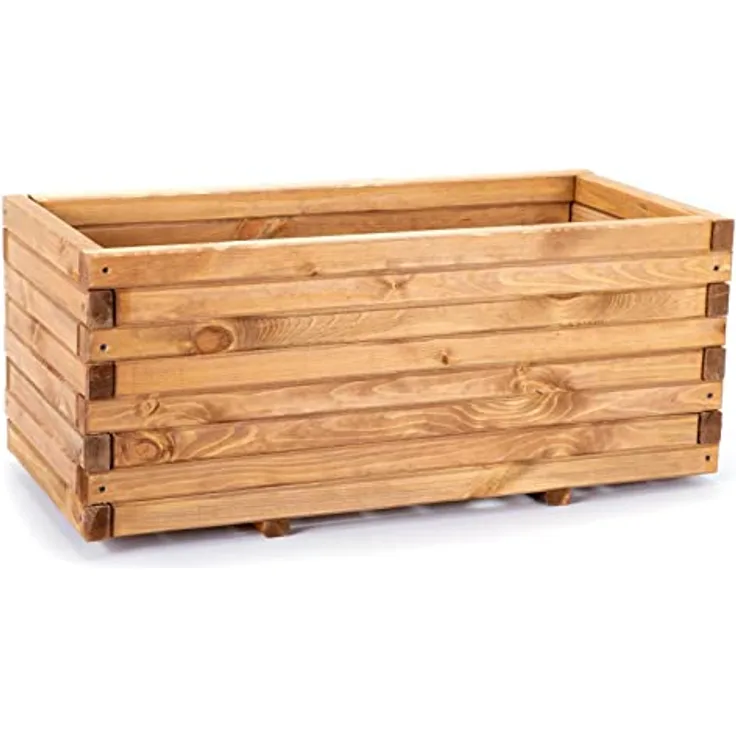 BooGardi Pflanzkasten aus Holz · 100cm · in 10 Größen · Blumenkasten Hochbeet Garten Balkon Terrasse · Pflanzgefäß für Blumen Kräuter Gemüse Obst