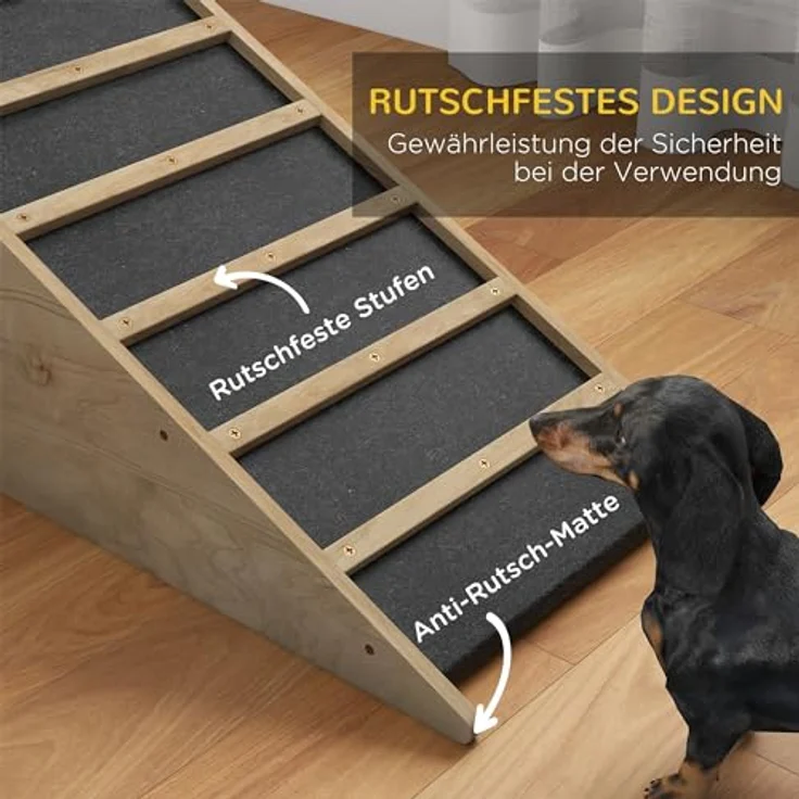 PawHut Hunderampe Haustierrampe, Kofferraumrampe, Rutschfestes Hundeeinstiegshilfe für mittelgroße Hunde bis zu 20 kg, 90 x 40 x 45 cm – Bild 4