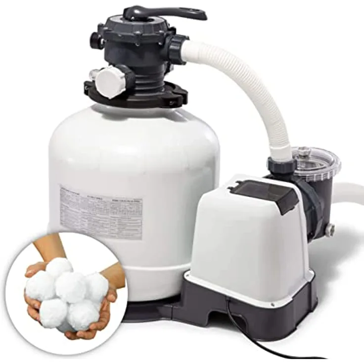 Intex RCD Sandfilteranlage 12m³/h, Poolfilter bis 42m³, inkl. 1600g Filterkugeln