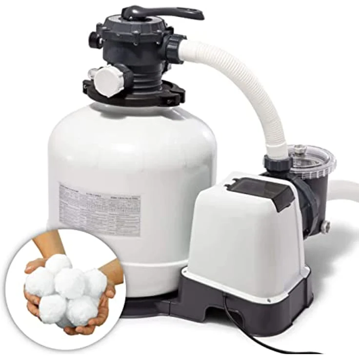 Intex RCD Sandfilteranlage 12m³/h, Poolfilter bis 42m³, inkl. 1600g Filterkugeln – Bild 1