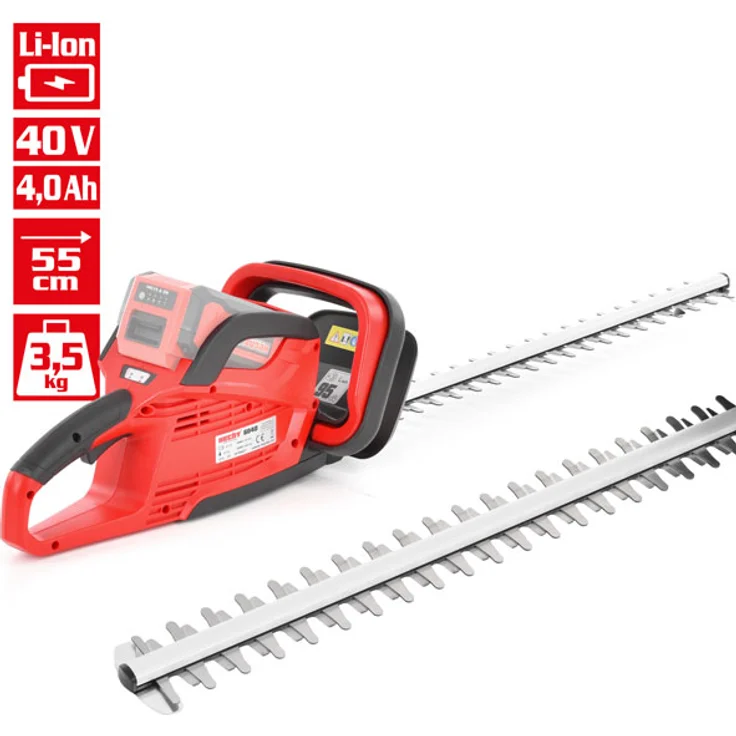 HECHT 6040, Akku-Heckenschere mit 76 cm Schnittlänge, 20 mm Schnittkapazität, 40V, diamantgeschliffen – Bild 2