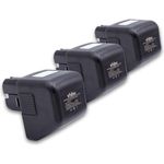 vhbw 3x Akku kompatibel mit Würth 7251017, 0702915, 70291510, NiMH, 1500 mAh, 12 V, schwarz