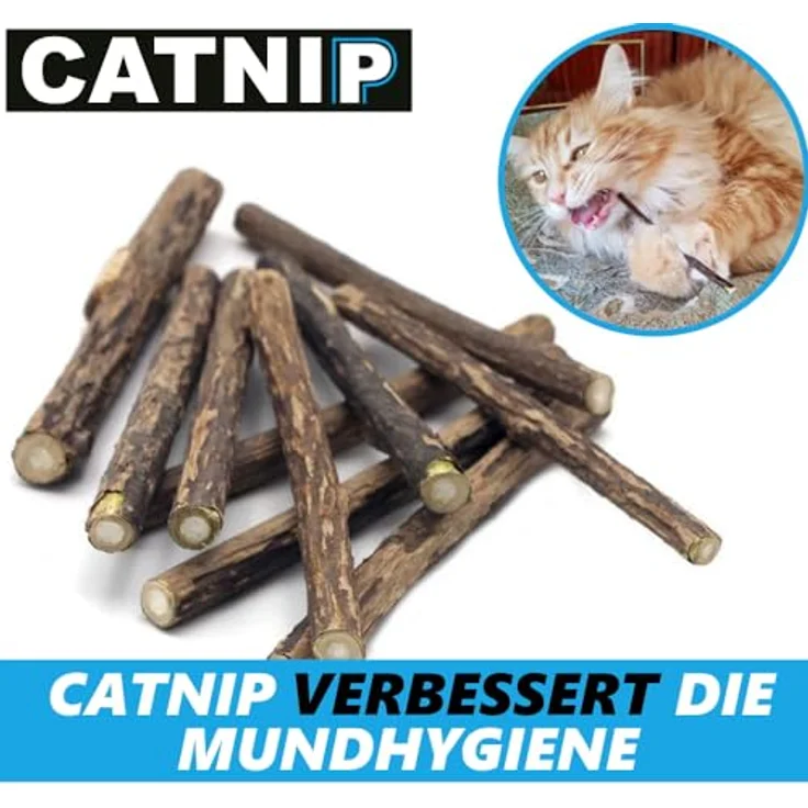 MAVURA Catnip Matatabi Kauhölzer 20 Sticks Katzen Holz Katzenminze, Dental Care Zähne Katzensticks – Bild 2