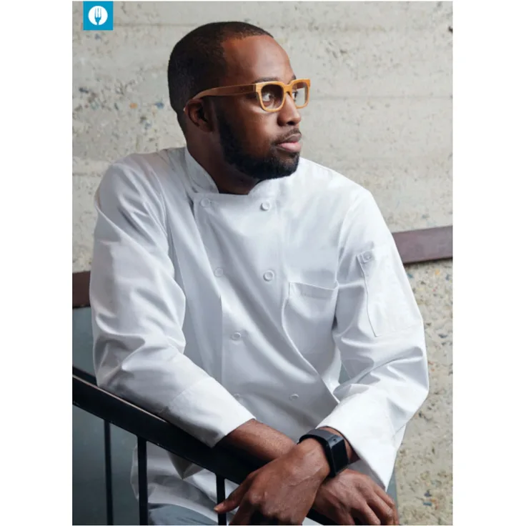Chef Works Kochjacke Calgary langarm Kochbekleidung Bäckerjacke Berufskleidung weiß, M