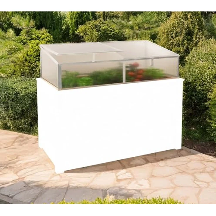 WESTMANN Aluminium Frühbeetaufsatz Genus 170 | Hochbeetabdeckung mit Polycarbonat-Doppelstegpaneelen | Zubehör für Hochbeet Klassik 170 | Silber | 165x85x41 cm – Bild 5