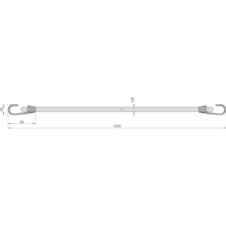 Basi 0004-0303 GSS Expanderseil, 2er Set mit Doppelhaken, 1000 mm Länge, Zurrkraft 40 kg – Bild 2