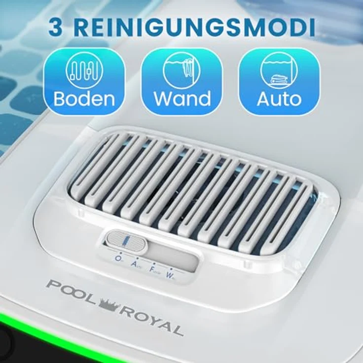 FM SOLAR Pool-Royal Akku-Poolreinigungs-Roboter PC10, kabelloser Poolsauger mit 5000mAh Akku, für Pools bis 100 m², intelligente Navigation und 4L Auffangbehälter – Bild 4