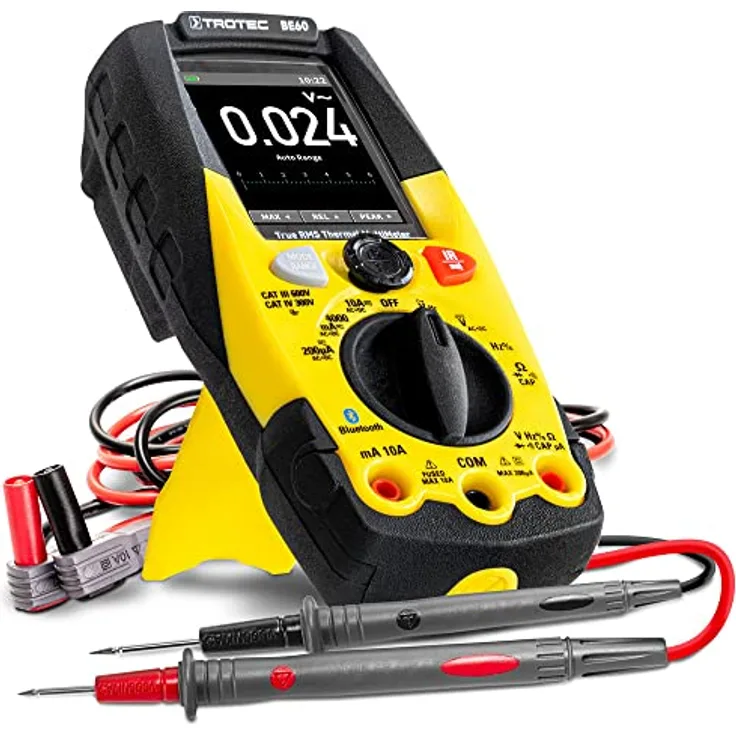 TROTEC True-RMS-Multimeter mit Wärmebildkamera BE60, digitales Multifunktionsmessgerät, integrierte LED-Lampe