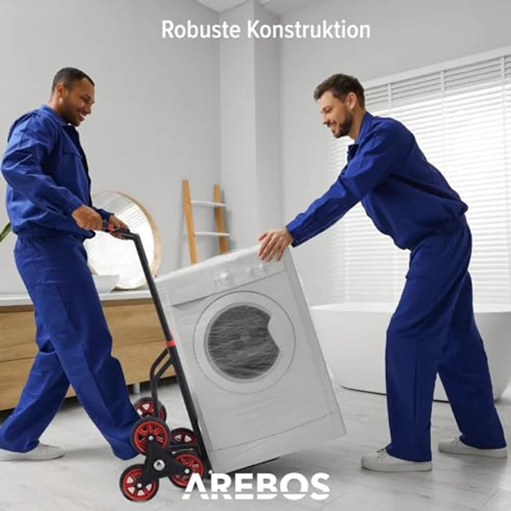 Arebos Treppensackkarre Transportkarre 150kg Treppensteiger Stappelkarre, Höhenverstellbar: 74 - 109 cm, Ladefläche: 31,1 x 28,8 cm, Schwarz - Preisvergleich – Bild 5