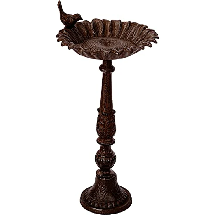 STILISTA Vogeltränke freistehend aus Gusseisen, Modellwahl, 50 x 24 cm, Braun – Bild 1