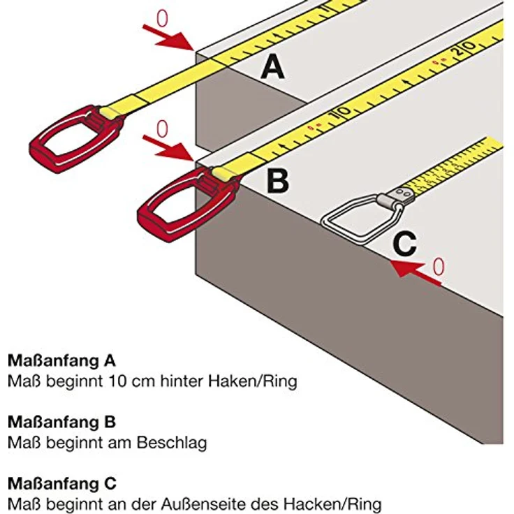 RICHTER 414W-V-50M Rahmen Stahlmaßband Metri 50 m weißlackiert Anfang B Genauigkeit II – Bild 2