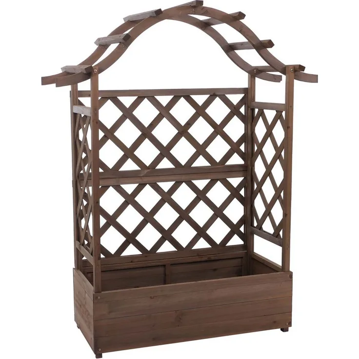 MCW Hochbeet MCW-P66, Flexibles Pflanzsystem aus Holz mit integriertem Rankgitter, 138x110x44 cm