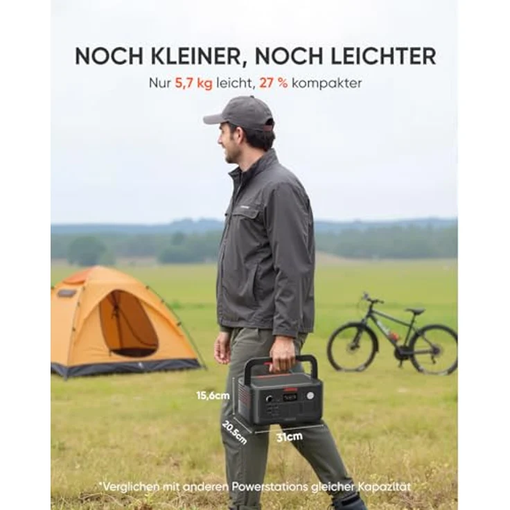 Jackery Explorer 500 V2, Tragbare Powerstation mit 512Wh LiFePO4 Akku, 500W Dauerleistung, Schnellladung und 6000 Zyklen für Camping und Notfälle – Bild 3