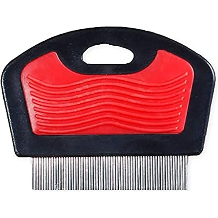 Karlie Flohkamm Luxus L: 6 cm B: 7 cm rot-schwarz