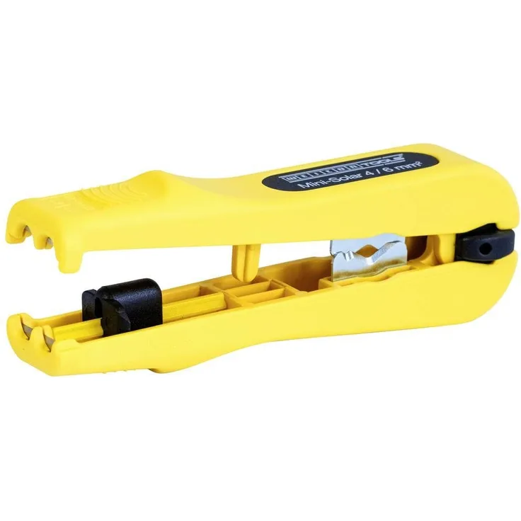 WEICON Abisolierzange Entmantelungszange Mini-Solar 4/6 mm², glasfaserverstärkt, Solar-Werkzeug mit integriertem Längenanschlag, Seitenschneider bis 10 mm²
