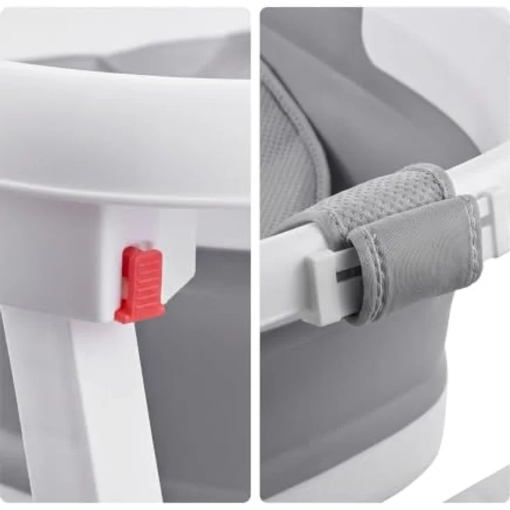 relaxdays Faltbare Babybadewanne mit Gestell, ergonomisch und platzsparend, Grau/Weiße – Bild 8