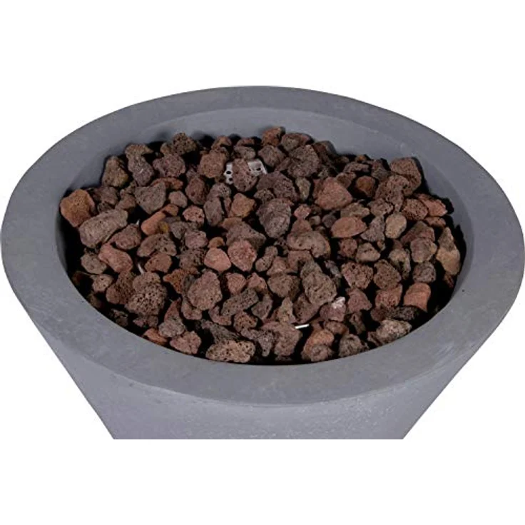 dobar® 35439e Lava-Ofen "Conico" - Gaskamin Outdoor aus Magnesia - Gasfeuerstelle mit Lavasteinen - Gartenkamin inkl. Deckel & Schutzhülle - Gasofen für Garten/Terrasse/Balkon - 48 x 48 x 66 cm – Bild 3