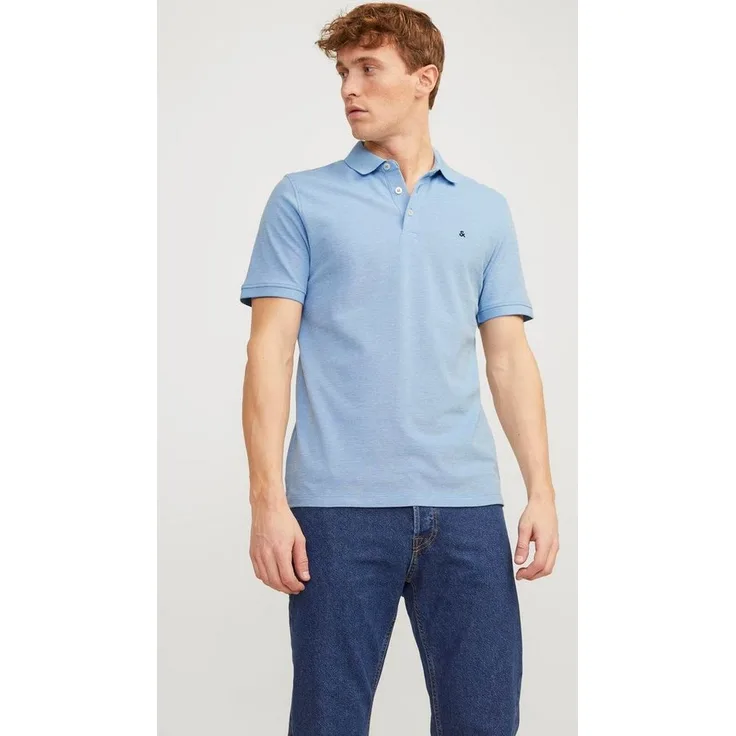 Jack & Jones Poloshirt JJEPAULOS POLO SS NOOS, schmales Design, Baumwollstoff, individuelle Stickerei