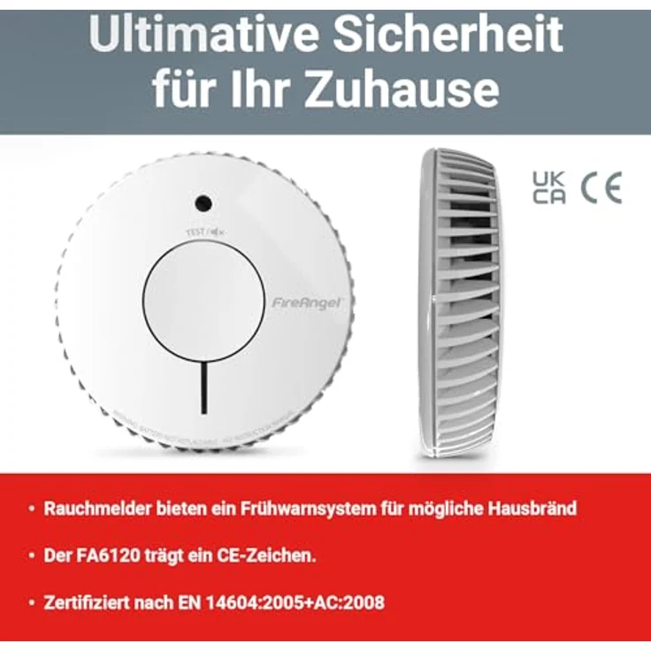 FireAngel FA6120, Rauchmelder mit 10-Jahres-Batterie und Q-Label für optimalen Brandschutz – Bild 3