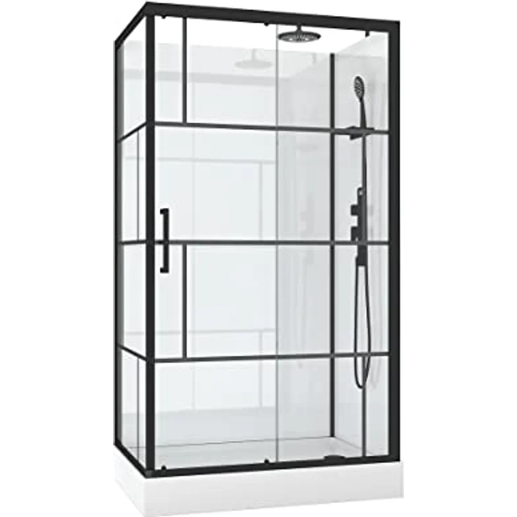 Marwell Komplettdusche Bricks, BxT: 110x80 cm, Einscheibensicherheitsglas, inkl. Armaturen – Bild 3