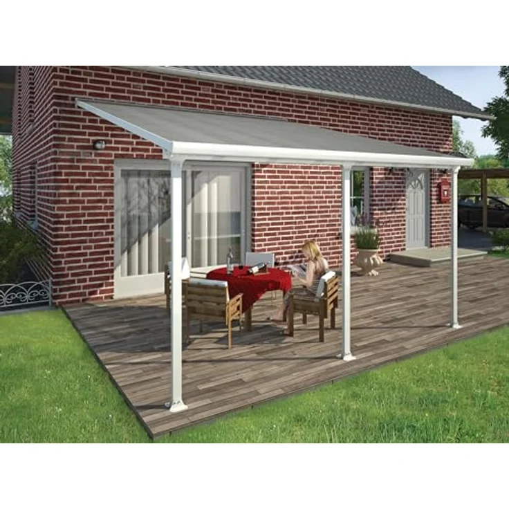Palram Canopia Alu Feria Terrassenüberdachung, 425 x 385 cm, weiß, mit UV-beständigen Polycarbonat-Hohlkammerplatten und korrosionsfreier Aluminiumkonstruktion – Bild 3