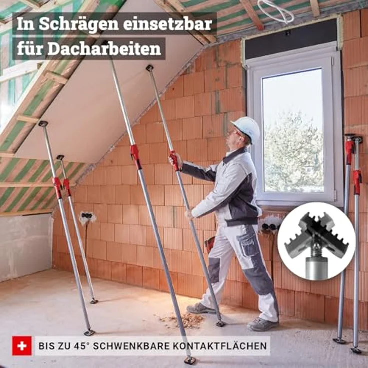Bessey STE150 Deckenstütze und Montagestütze, belastbar bis 350 kg, einhandbedienbar mit verstellbarer Haltekraft – Bild 5