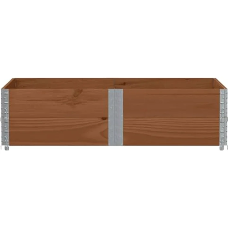 vidaXL Hochbeet Paletten-Aufsatzrahmen 150x100 Braun Massivholz Kiefer (2 Stk) – Bild 3