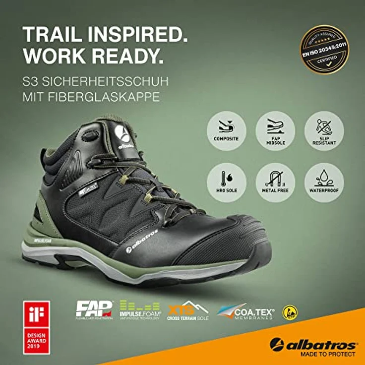 ALBATROS ULTRATRAIL Olive CTX MID Sicherheitsschuh Gr. 44 – Bild 2