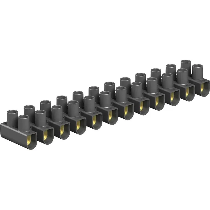 OBO Bettermann Reihenlüsterklemme 2056380, flexibel, 12-polig, für 10mm² Kabel, schwarz, 10 Stück