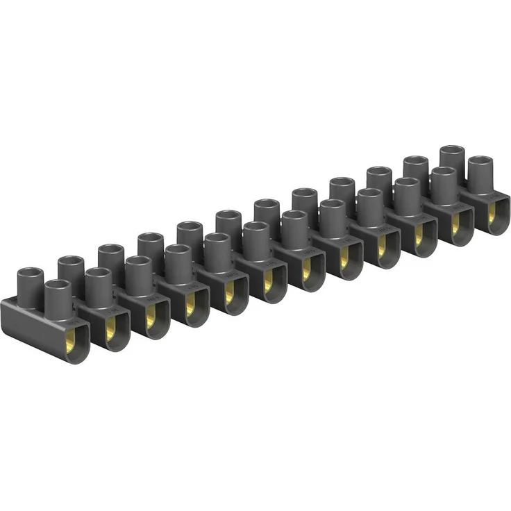 OBO Bettermann Reihenlüsterklemme 2056380, flexibel, 12-polig, für 10mm² Kabel, schwarz, 10 Stück