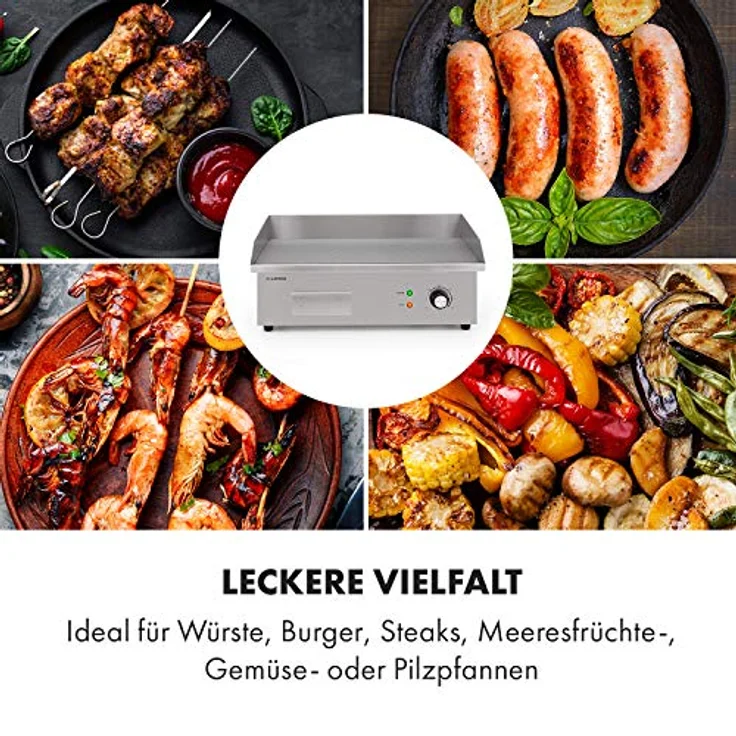 Klarstein Grillmeile 3000R Elektrogrill 3000W Platte 54,5x35cm geriffelt Glatte Grillfläche – Bild 6