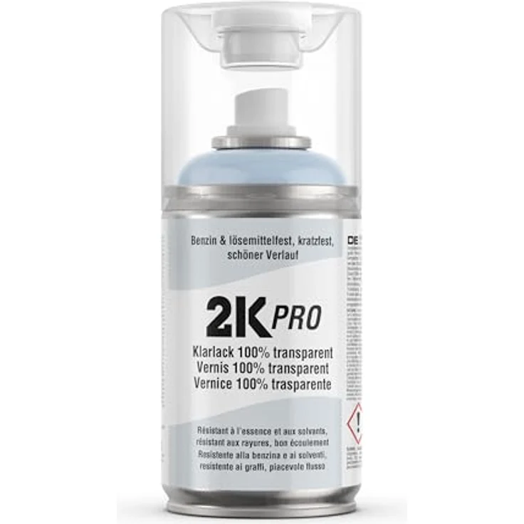 2K PRO 2K Spraydose, 2 Komponenten Sprühlack mit Hochwertigem Klarlack, UV-beständig und Schnelltrocknend – Bild 1