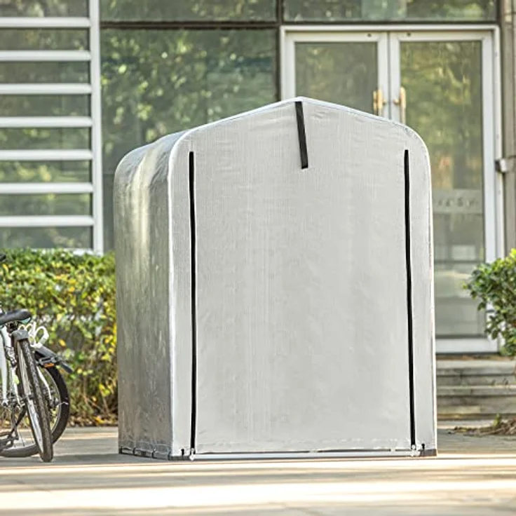 SoBuy KLS11 Aluminium Foliengerätehaus Gerätehaus Folienzelt Allzwecküberdachung Gartenschuppen Garagenzelt Fahrradgarage Lagerzelt Aufbewahrungsgarage Foliengarage BHT ca: 120x163x176cm – Bild 4