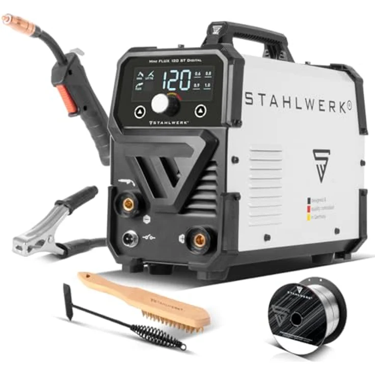STAHLWERK FLUX 120 ST Digital, Schweißgerät mit Fülldraht, MMA, ARC, LIFT und TIG Funktion – Bild 1