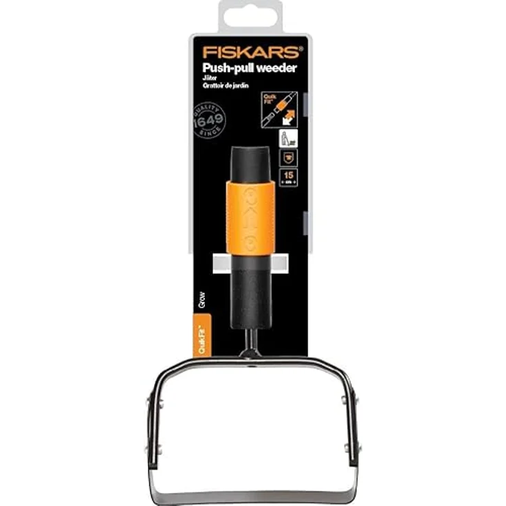 Fiskars Unkraut-Jäter, Werkzeugkopf, Länge: 25 cm, Breite: 15,5 cm, Stahlklinge, Schwarz-Orange, QuikFit, 1000738 – Bild 6