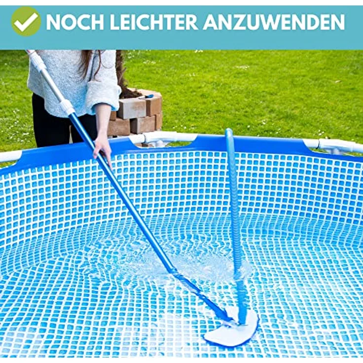 Amapool Basics Pool-Bodensauger mit acht unteren Borsten I extra schwere Ausführung I Poolbürste mit Clip-On-Anschluss I Anschluss für Poolschlauch Ø 32/38 mm – Bild 5